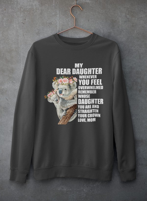 My Dear Daughter Sweat Shirt shopmerchmallow Virgin Teez - Black Hoodie