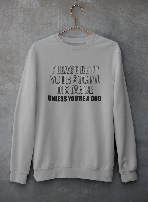 Please Keep Your Distance Sweat Shirt shopmerchmallow Virgin Teez - Black Hoodie