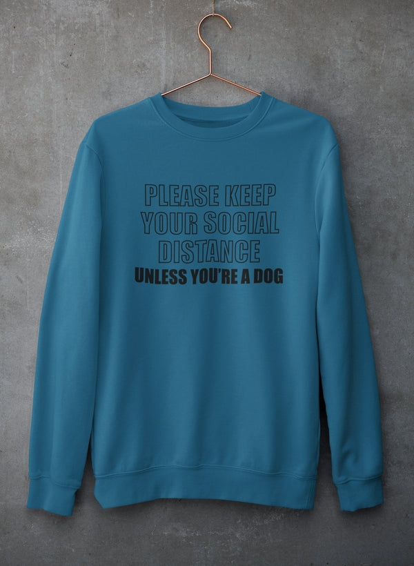 Please Keep Your Distance Sweat Shirt shopmerchmallow Virgin Teez - Black Hoodie