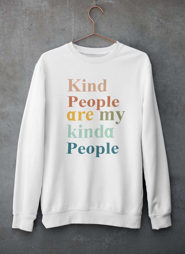 Kind People Are My Kinda People Sweat Shirt shopmerchmallow Virgin Teez - Black Hoodie