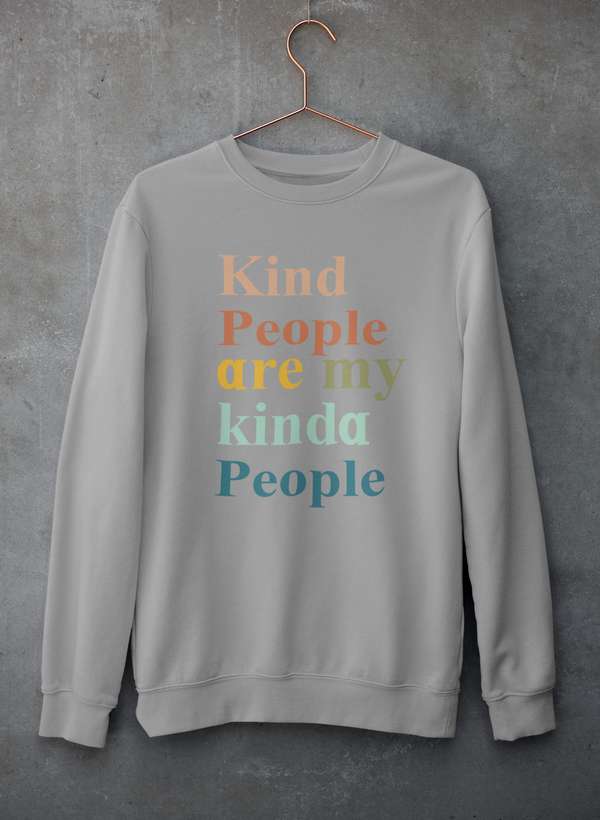 Kind People Are My Kinda People Sweat Shirt shopmerchmallow Virgin Teez - Black Hoodie