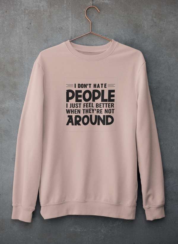 I Don't Hate People Sweat Shirt shopmerchmallow Virgin Teez - Black Hoodie