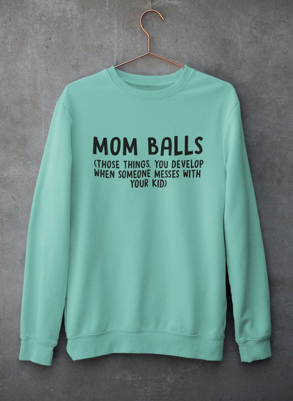 Mom Balls Sweat Shirt shopmerchmallow Virgin Teez - Black Hoodie