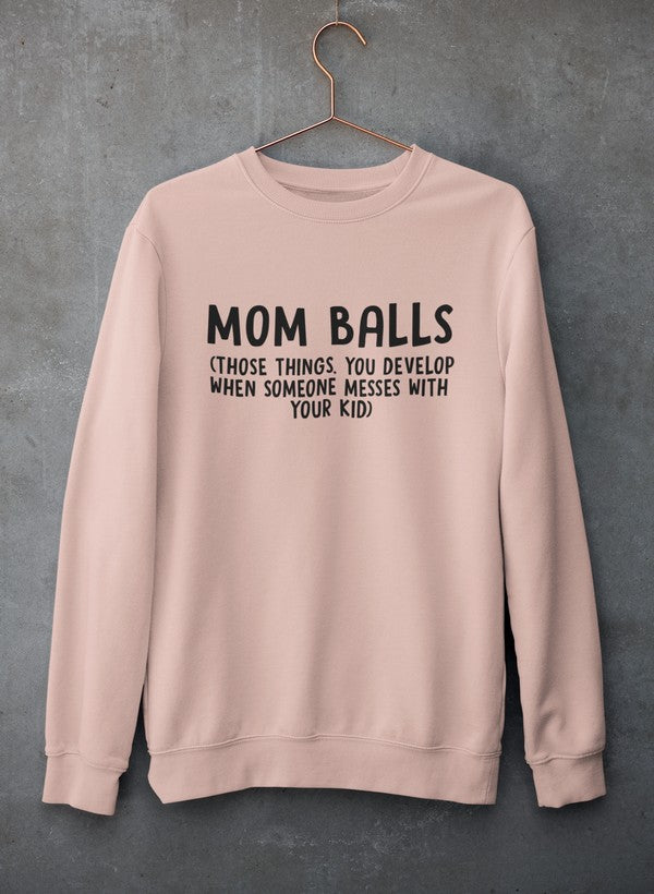 Mom Balls Sweat Shirt shopmerchmallow Virgin Teez - Black Hoodie