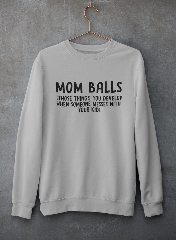 Mom Balls Sweat Shirt shopmerchmallow Virgin Teez - Black Hoodie