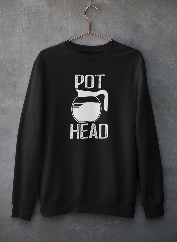 Pot Head Coffee Sweat Shirt shopmerchmallow Virgin Teez - Black Hoodie