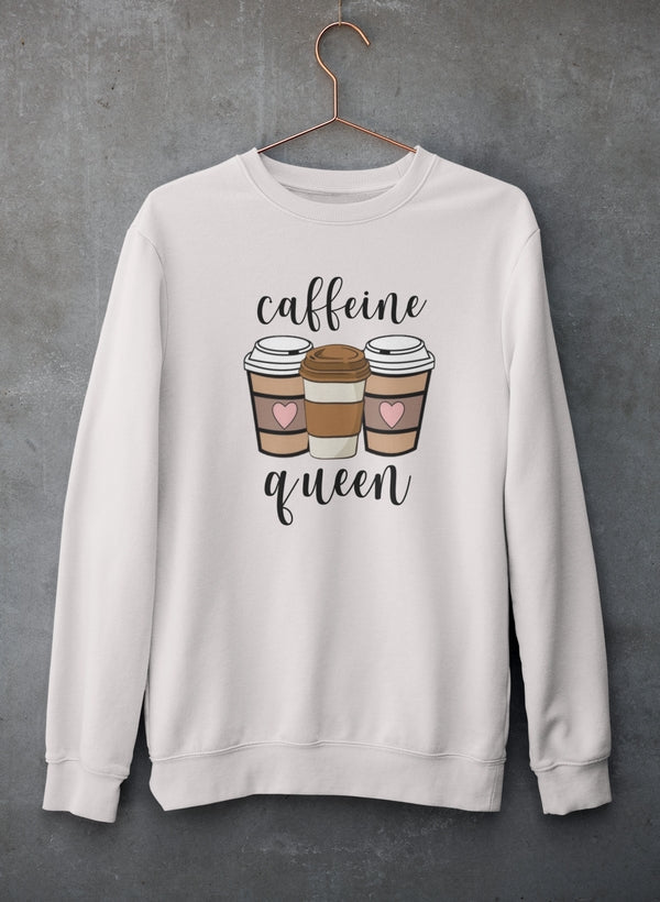 Caffeine Queen Sweat Shirt shopmerchmallow Virgin Teez - Black Hoodie