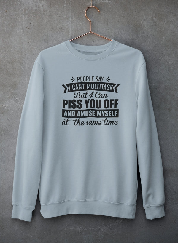 People Say I Can't Multitask Sweat Shirt shopmerchmallow Virgin Teez - Black Hoodie