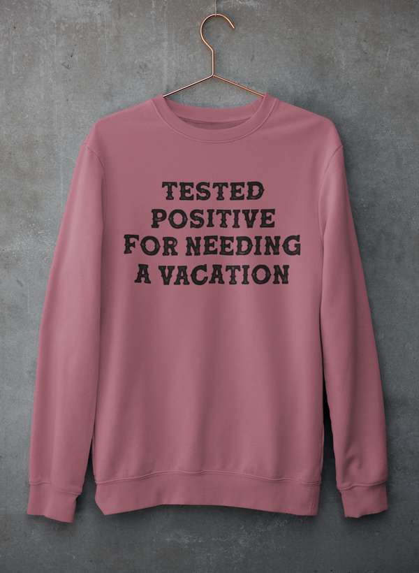 Positive I Need A Vacation Sweat Shirt shopmerchmallow Virgin Teez - Black Hoodie