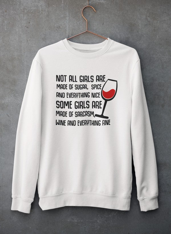 Not All Girls Are Made Of Sugar And Spice And Everything Nice Sweat Shirt shopmerchmallow Virgin Teez - Black Hoodie