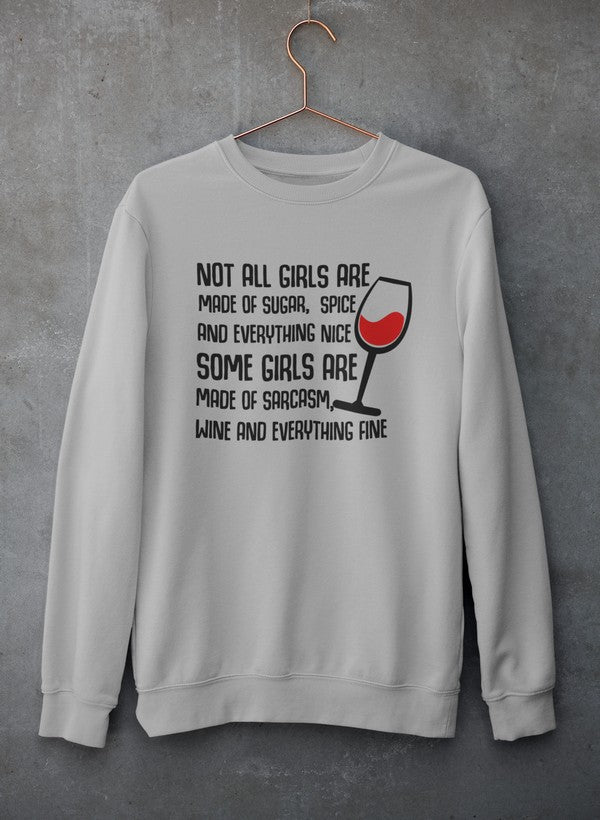 Not All Girls Are Made Of Sugar And Spice And Everything Nice Sweat Shirt shopmerchmallow Virgin Teez - Black Hoodie