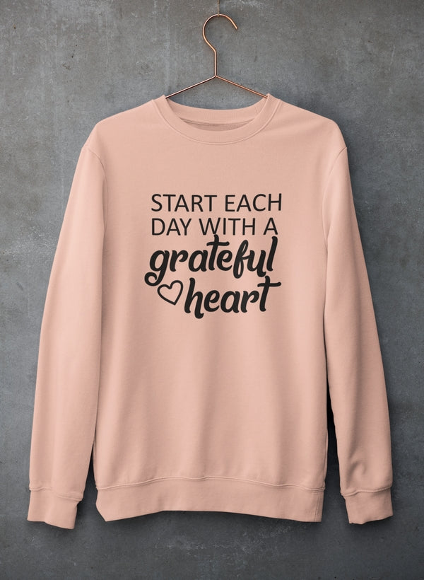Start Each Day With A Grateful Heart Sweat Shirt shopmerchmallow Virgin Teez - Black Hoodie