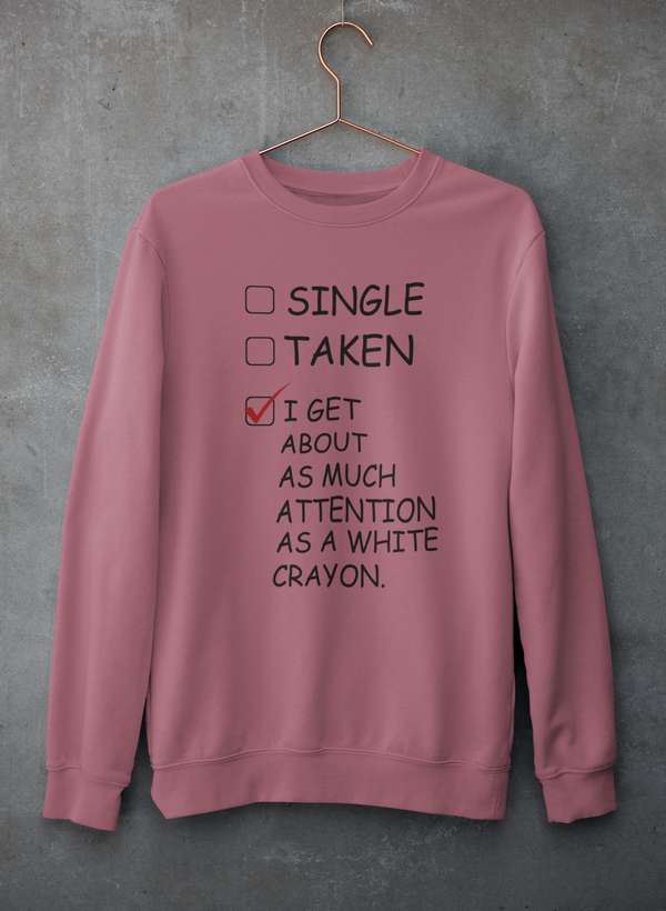 White Crayon Sweat Shirt shopmerchmallow Virgin Teez - Black Hoodie