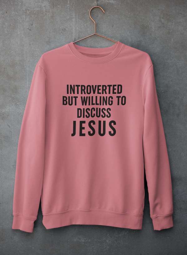 Introverted But Willing To Discuss Jesus Sweat Shirt shopmerchmallow Virgin Teez - Black Hoodie