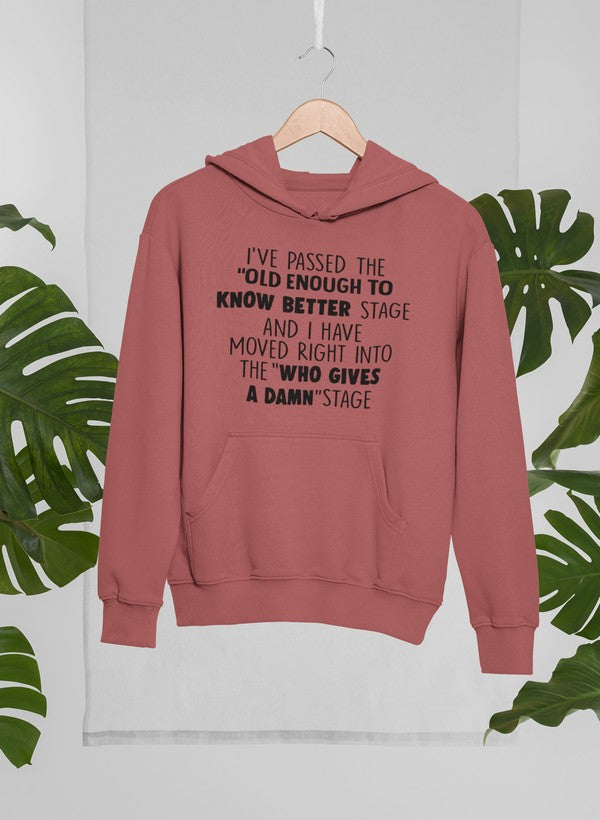 Old Enough To Know Better Hoodie shopmerchmallow Virgin Teez - Black Hoodie