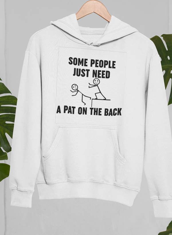 Some People Just Need A Pat On The Back Hoodie shopmerchmallow Virgin Teez - Black Hoodie