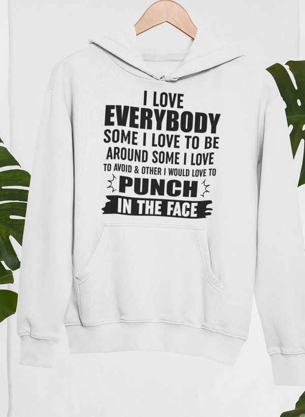 I Love Everybody Hoodie shopmerchmallow Virgin Teez - Black Hoodie