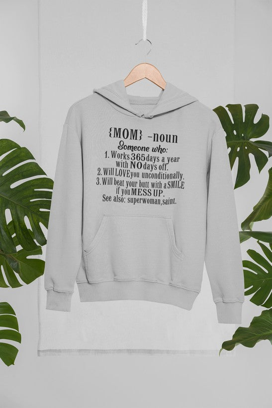 Mom Noun Hoodie shopmerchmallow Virgin Teez - Black Hoodie