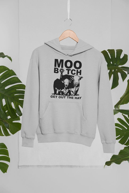 Moo Get Out The Hoodie shopmerchmallow Virgin Teez - Black Hoodie