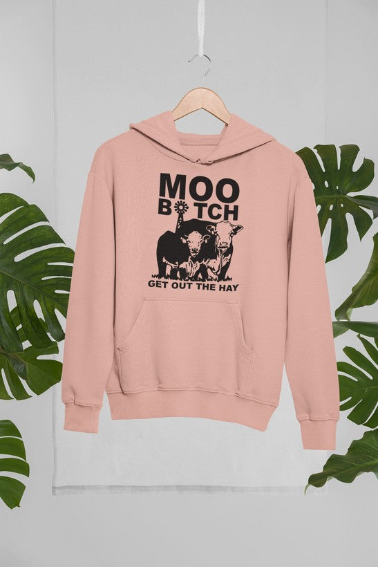 Moo Get Out The Hoodie shopmerchmallow Virgin Teez - Black Hoodie