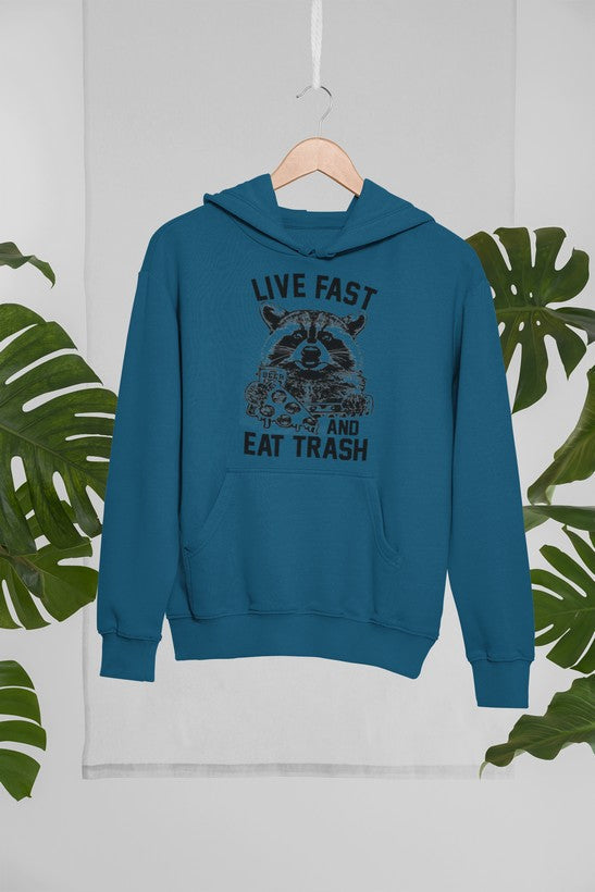 Live Fast And Eat Trash Hoodie shopmerchmallow Virgin Teez - Black Hoodie