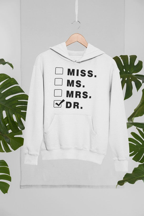 Miss Ms Mrs Dr Hoodie shopmerchmallow Virgin Teez - Black Hoodie