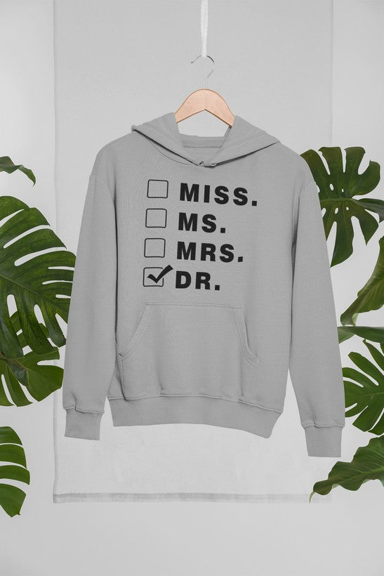 Miss Ms Mrs Dr Hoodie shopmerchmallow Virgin Teez - Black Hoodie