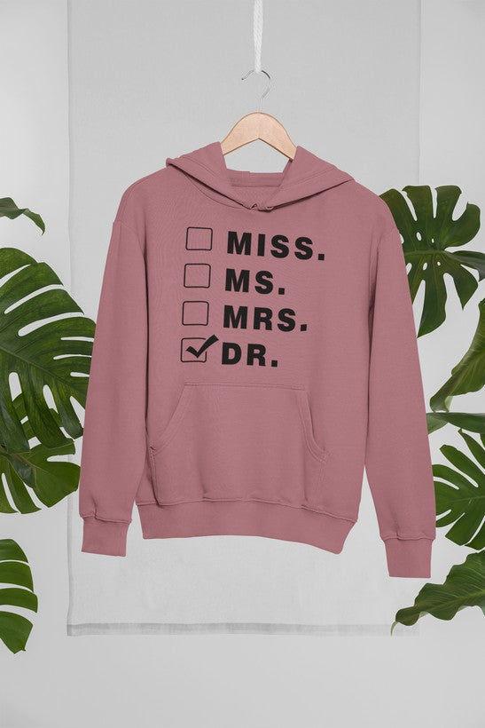 Miss Ms Mrs Dr Hoodie shopmerchmallow Virgin Teez - Black Hoodie