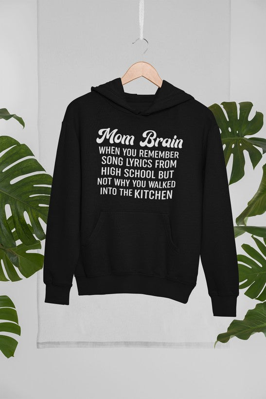 Mom Brain Hoodie shopmerchmallow Virgin Teez - Black Hoodie