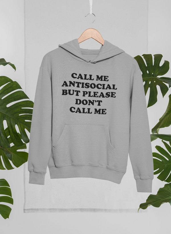 Call Me Antisocial But Please Don't Call Me Hoodie shopmerchmallow Virgin Teez - Black Hoodie