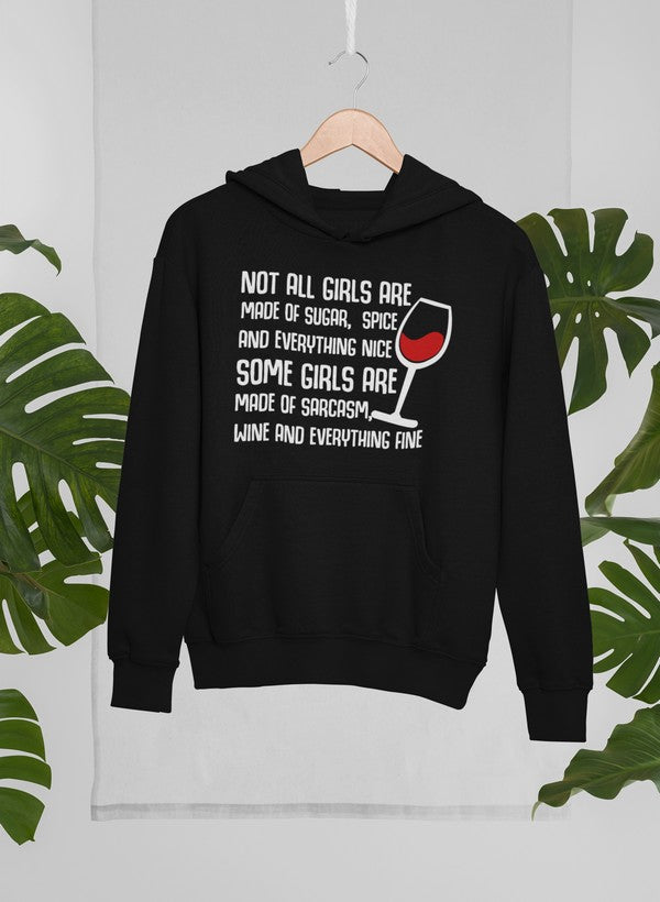 Not All Girls Are Made Of Sugar And Spice And Everything Nice Hoodie shopmerchmallow Virgin Teez - Black Hoodie