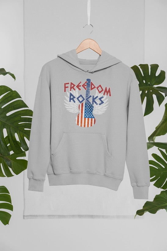 Freedom Rocks Hoodie shopmerchmallow Virgin Teez - Black Hoodie