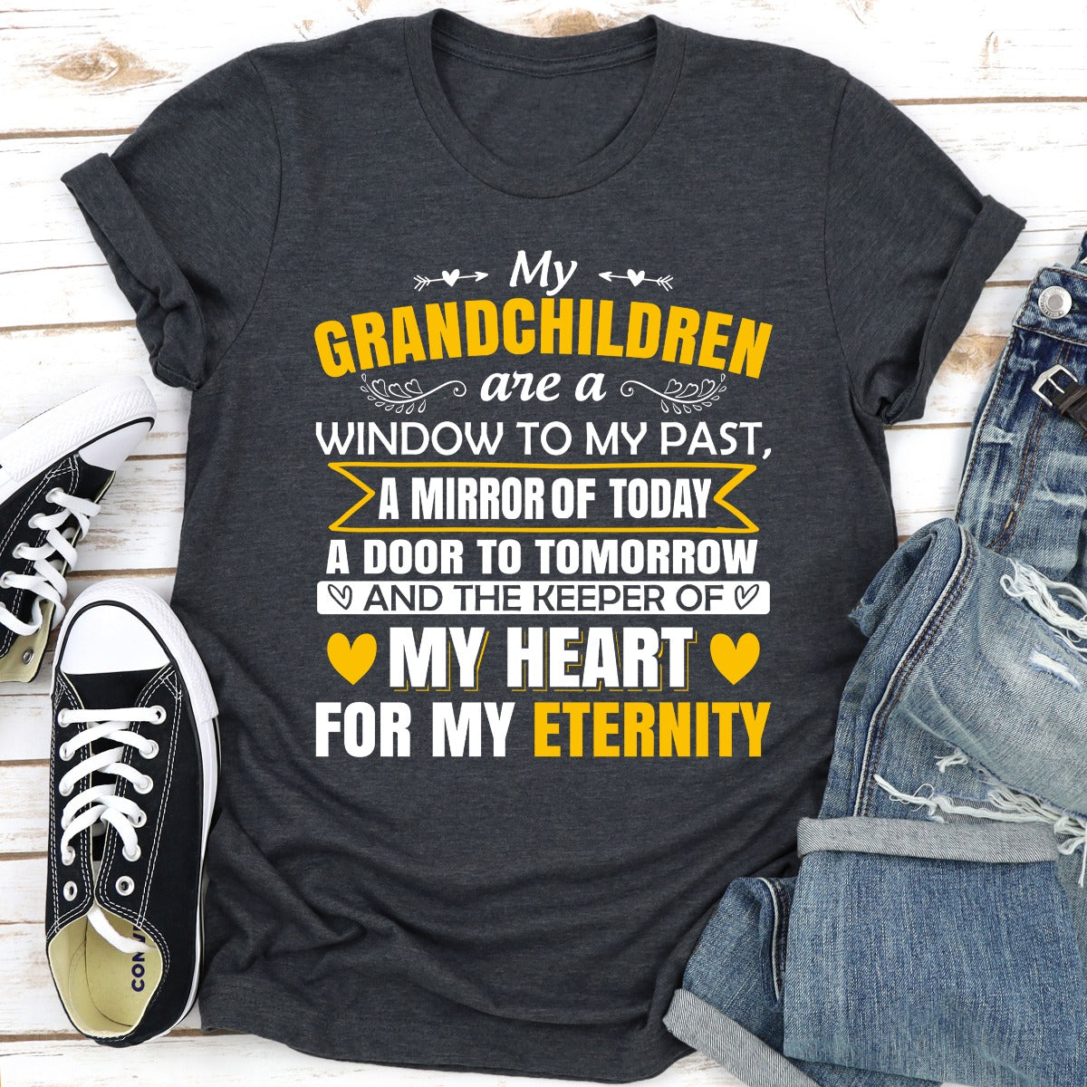 My Grandchildren Are A Window To My Past A Mirror Of Today A Door To Tomorrow And The Keeper Of My Heart For All Eternity T-Shirt shopmerchmallow My Grandchildren Are A Window To My Past A Mirror Of Today A Door To Tomorrow And The Keeper Of My Heart For All Eternity T-Shirt