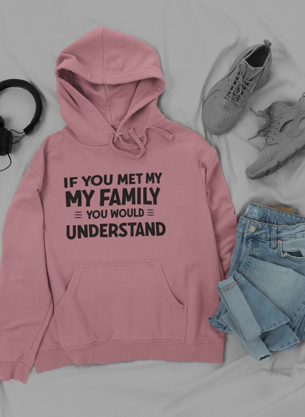 If You Met My Family Hoodie shopmerchmallow Virgin Teez - Black Hoodie