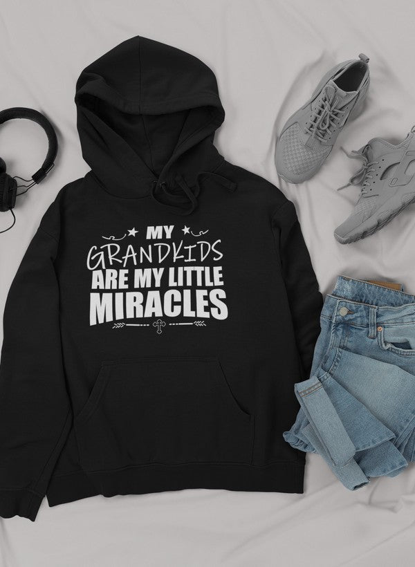 My Grandkids Are My Little Miracles Hoodie shopmerchmallow Virgin Teez - Black Hoodie