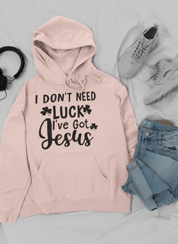 I Don't Need Luck Hoodie shopmerchmallow Virgin Teez - Black Hoodie
