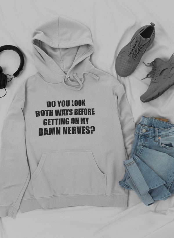 Do You Look Both Ways Hoodie shopmerchmallow Virgin Teez - Black Hoodie