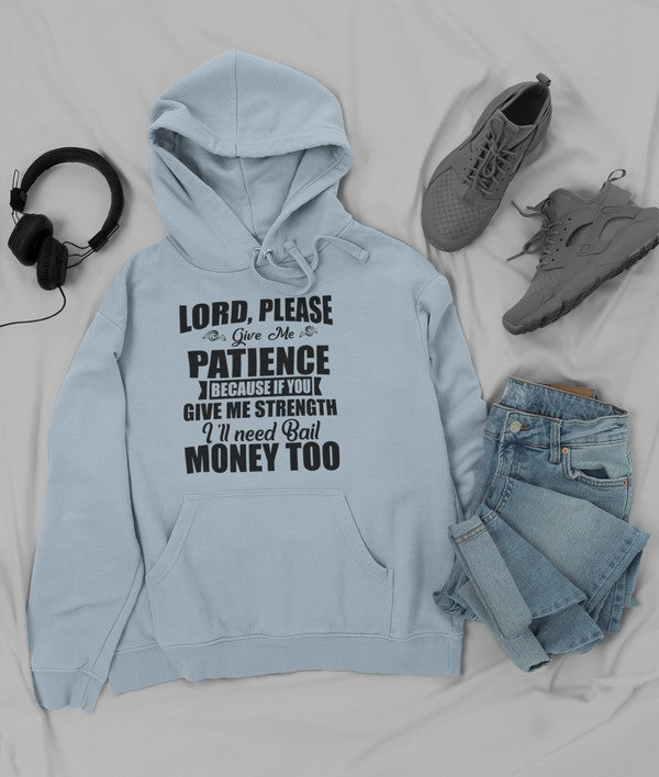 Lord Please Give Me Patience Hoodie shopmerchmallow Virgin Teez - Black Hoodie