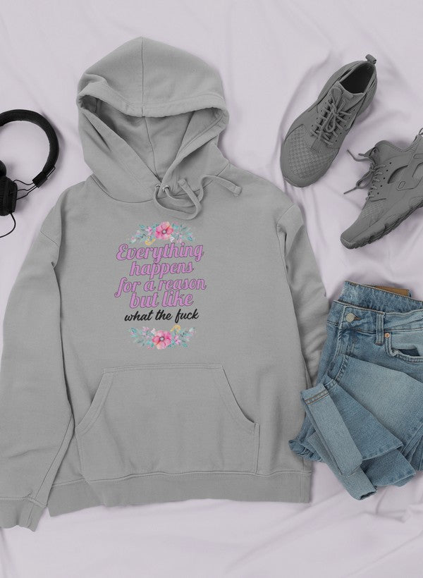 Everything Happens For A Reason Hoodie shopmerchmallow Virgin Teez - Black Hoodie