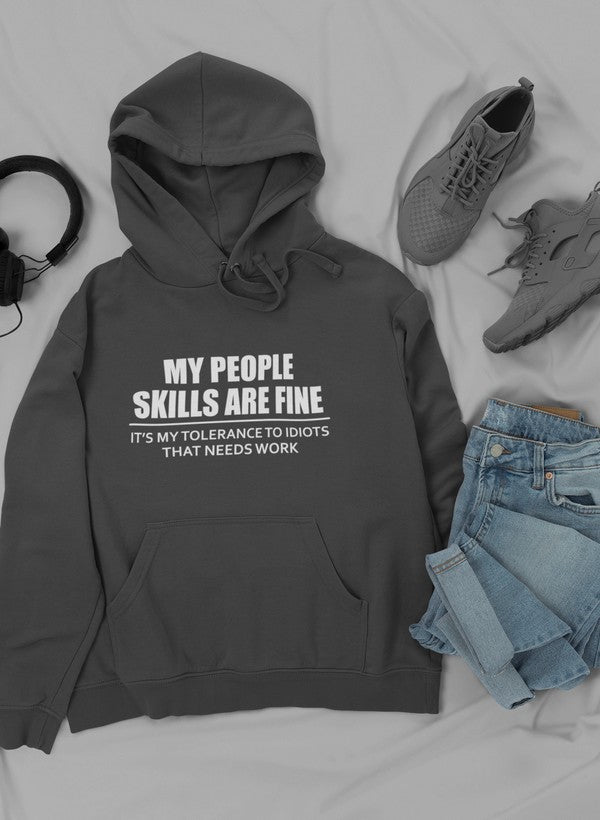 My People Skills Are Fine Hoodie shopmerchmallow Virgin Teez - Black Hoodie