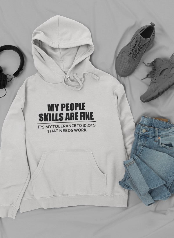 My People Skills Are Fine Hoodie shopmerchmallow Virgin Teez - Black Hoodie