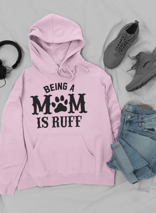 Being A Mom Is Ruff Hoodie shopmerchmallow Virgin Teez - Black Hoodie