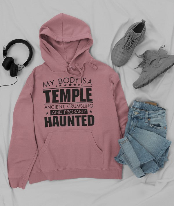 My Body Is A Temple Hoodie shopmerchmallow Virgin Teez - Black Hoodie