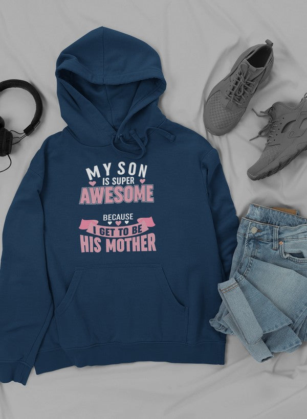 My Son Is Super Awesome Hoodie shopmerchmallow Virgin Teez - Black Hoodie