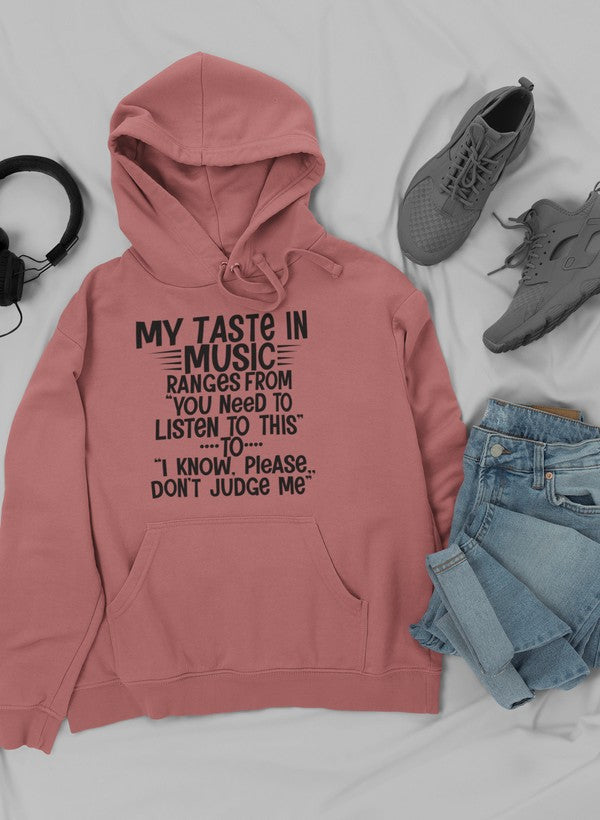 My Taste In Music Hoodie shopmerchmallow Virgin Teez - Black Hoodie