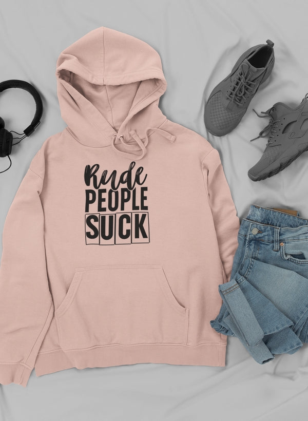 Rude People Suck Hoodie shopmerchmallow Virgin Teez - Black Hoodie
