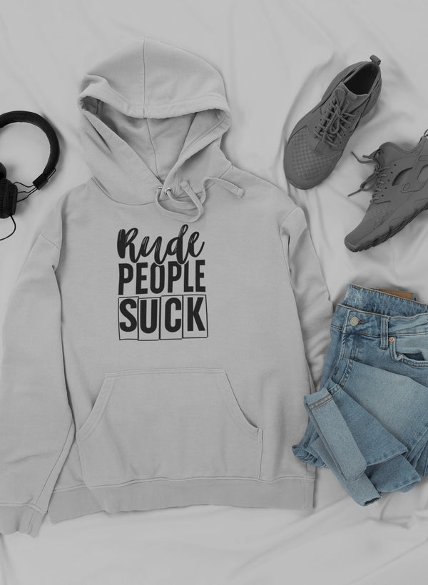 Rude People Suck Hoodie shopmerchmallow Virgin Teez - Black Hoodie