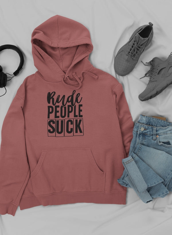 Rude People Suck Hoodie shopmerchmallow Virgin Teez - Black Hoodie