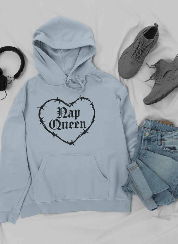 Nap Queen Hoodie shopmerchmallow Virgin Teez - Black Hoodie