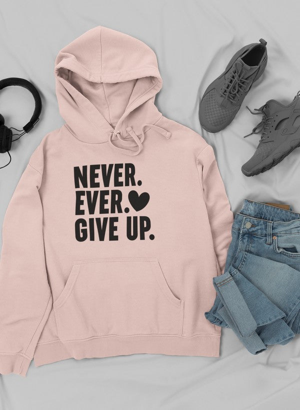 Never Ever Give Up Hoodie shopmerchmallow Virgin Teez - Black Hoodie